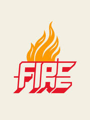 Fire flames vector illustration T-shirt on white background