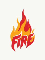 Fire flames vector illustration T-shirt on white background