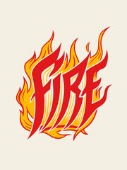 Fire flames vector illustration T-shirt on white background