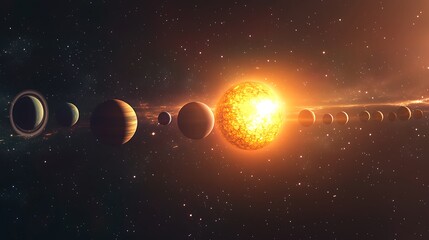 Fun and artistic depiction of planets in the solar system