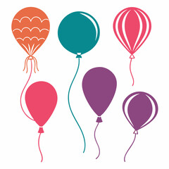  balloons silhouette vector