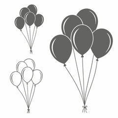 Naklejka premium balloons silhouette vector