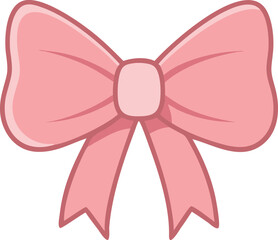 Simple Pink Bow Clipart Illustration for Design Projects