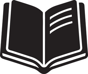 E-book  silhouette icon vector on white background	