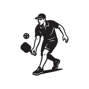 recommend clip art: pickle ball player with ball