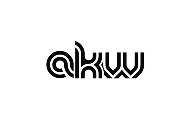 AKW Creative Unique Modern Letter Logo Design. Stylized logo featuring a unique letter design, presenting abstract minimalist aesthetics and modern appeal.