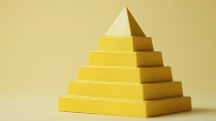 Yellow Pyramid Structure Growth Success Concept