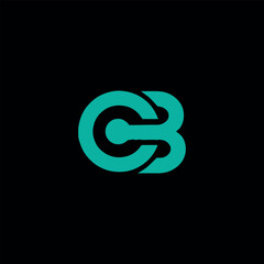 letters cb or bc text logo design vector
