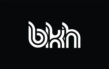 BKH Creative Unique Modern Letter Logo Design. Stylized logo featuring a unique letter design, presenting abstract minimalist aesthetics and modern appeal.