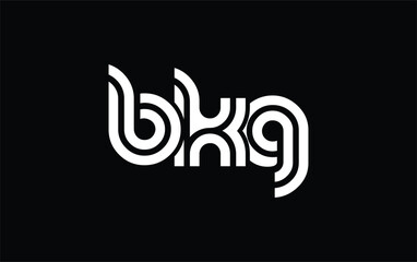 BKG Creative Unique Modern Letter Logo Design. Stylized logo featuring a unique letter design, presenting abstract minimalist aesthetics and modern appeal.