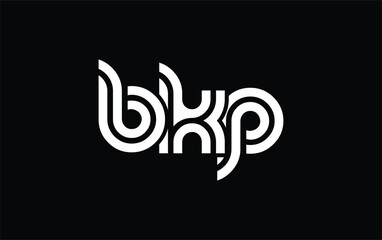 BKP Creative Unique Modern Letter Logo Design. Stylized logo featuring a unique letter design, presenting abstract minimalist aesthetics and modern appeal.