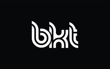 BKT Creative Unique Modern Letter Logo Design. Stylized logo featuring a unique letter design, presenting abstract minimalist aesthetics and modern appeal.