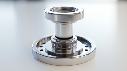 Detailed view of a polished metal component used in mechanical assemblies on a clean work surface