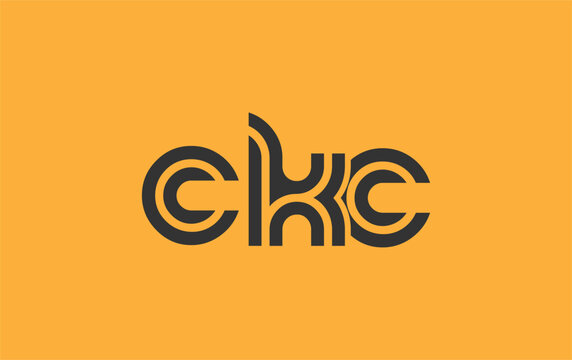 CKC Creative Unique Modern Letter Logo Design. Stylized logo featuring a unique letter design, presenting abstract minimalist aesthetics and modern appeal.