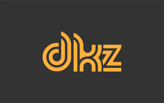 DKZ Creative Unique Modern Letter Logo Design. Stylized logo featuring a unique letter design, presenting abstract minimalist aesthetics and modern appeal.