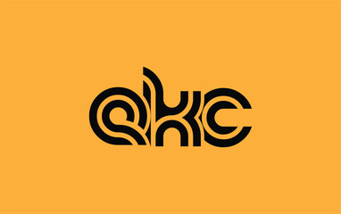 EKC Creative Unique Modern Letter Logo Design. Stylized logo featuring a unique letter design, presenting abstract minimalist aesthetics and modern appeal.