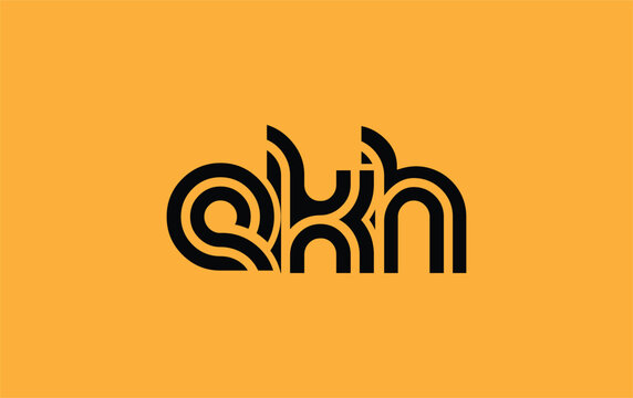 EKH Creative Unique Modern Letter Logo Design. Stylized logo featuring a unique letter design, presenting abstract minimalist aesthetics and modern appeal.