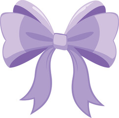 Lilac Purple Ribbon Bow Illustration for Gift Wrapping Design