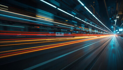 light trails on the highway