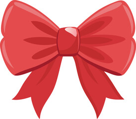 Red Festive Bow Illustration Perfect for Holiday Designs and Gift Wrapping