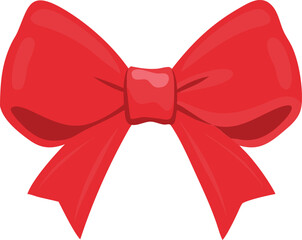 Simple Red Bow Illustration Perfect for Gift Wrapping Designs and Holiday Decorations