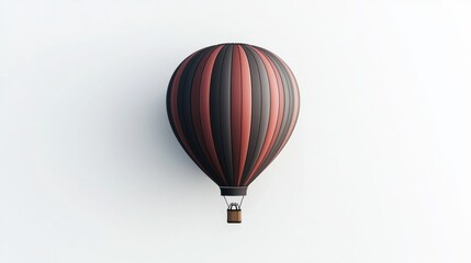 Fototapeta premium Hot air balloon in mid-flight against a clear sky during early morning