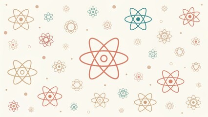 Colorful Atomic Symbols Seamless Pattern