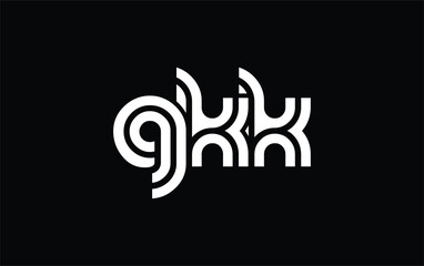 GKK Creative Unique Modern Letter Logo Design. Stylized logo featuring a unique letter design, presenting abstract minimalist aesthetics and modern appeal.
