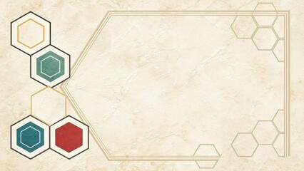 Obraz premium Geometric Hexagon Frame on Textured Background
