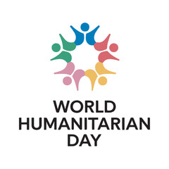 World Humanitarian Day Logo Design,Colorful Human Unity Symbol,International Charity Support Emblem,Humanitarian Aid Concept Icon,Global Community Care Logo,Social Welfare and Humanity Symbol