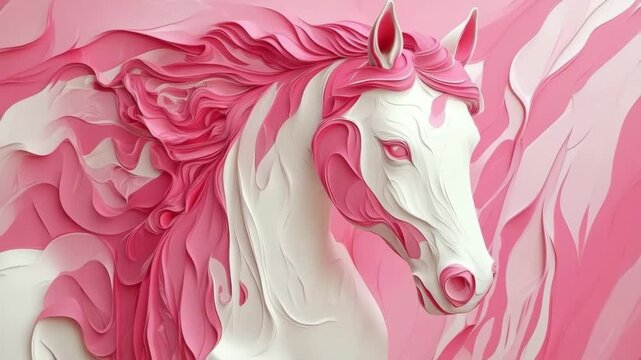 Pink and White Horse Animation