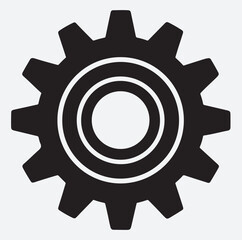 mechanical gear icon silhouette vector art illustration, gear icon vector illustration