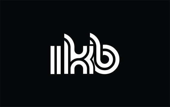 IKB Creative Unique Modern Letter Logo Design. Stylized logo featuring a unique letter design, presenting abstract minimalist aesthetics and modern appeal.