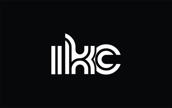 IKC Creative Unique Modern Letter Logo Design. Stylized logo featuring a unique letter design, presenting abstract minimalist aesthetics and modern appeal.