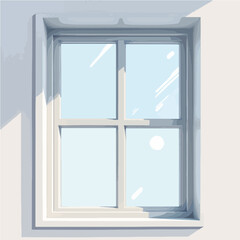 Sleek aluminum window frame under bright sunlight, modern design concept