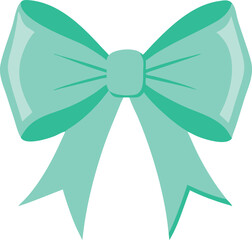 Simple Mint Green Bow Illustration for Gift Wrapping Design