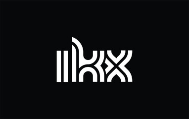 IKX Creative Unique Modern Letter Logo Design. Stylized logo featuring a unique letter design, presenting abstract minimalist aesthetics and modern appeal.