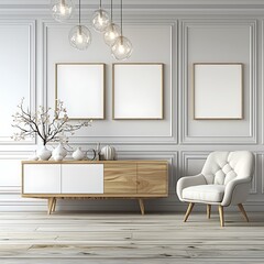 Modern Minimalist Living Room Interior with Elegant Decor Elements