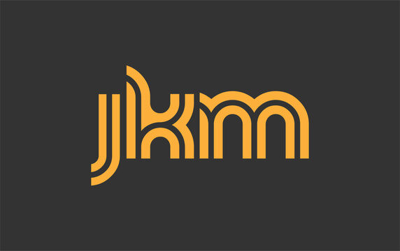 JKM Creative Unique Modern Letter Logo Design. Stylized logo featuring a unique letter design, presenting abstract minimalist aesthetics and modern appeal.
