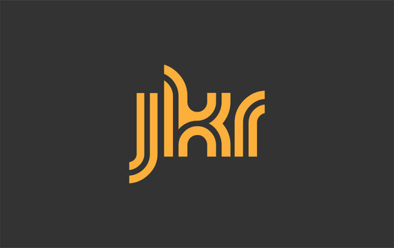 JKR Creative Unique Modern Letter Logo Design. Stylized logo featuring a unique letter design, presenting abstract minimalist aesthetics and modern appeal.