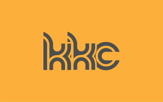 KKC Creative Unique Modern Letter Logo Design. Stylized logo featuring a unique letter design, presenting abstract minimalist aesthetics and modern appeal.