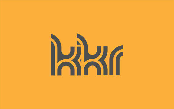KKR Creative Unique Modern Letter Logo Design. Stylized logo featuring a unique letter design, presenting abstract minimalist aesthetics and modern appeal.