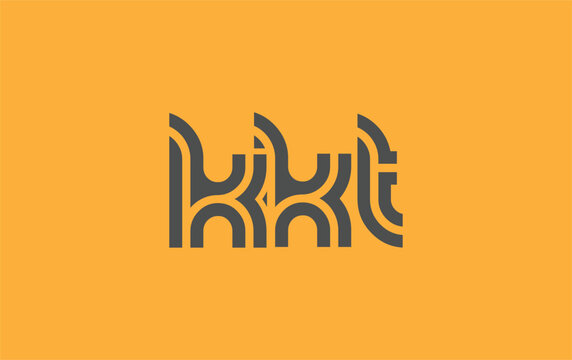 KKT Creative Unique Modern Letter Logo Design. Stylized logo featuring a unique letter design, presenting abstract minimalist aesthetics and modern appeal.