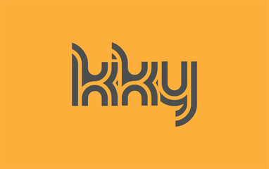 KKY Creative Unique Modern Letter Logo Design. Stylized logo featuring a unique letter design, presenting abstract minimalist aesthetics and modern appeal.