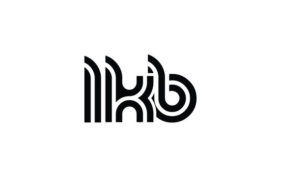 LKB Creative Unique Modern Letter Logo Design. Stylized logo featuring a unique letter design, presenting abstract minimalist aesthetics and modern appeal.