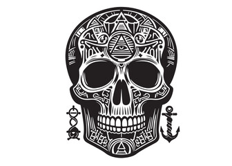 skull head silhouette logo vector, skull logo icon silhouette, human skull death silhouette vector, black human skull head silhouette vector illustration on white background