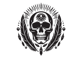 skull head silhouette logo vector, skull logo icon silhouette, human skull death silhouette vector, black human skull head silhouette vector illustration on white background