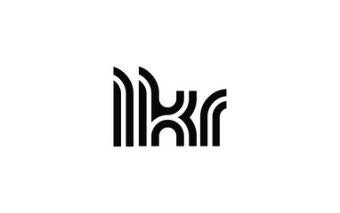 LKR Creative Unique Modern Letter Logo Design. Stylized logo featuring a unique letter design, presenting abstract minimalist aesthetics and modern appeal.
