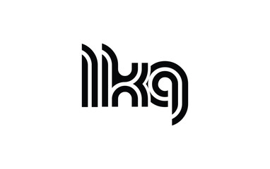 LKQ Creative Unique Modern Letter Logo Design. Stylized logo featuring a unique letter design, presenting abstract minimalist aesthetics and modern appeal.