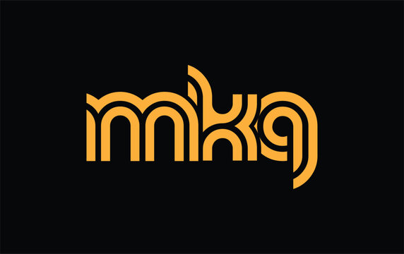 MKQ Creative Unique Modern Letter Logo Design. Stylized logo featuring a unique letter design, presenting abstract minimalist aesthetics and modern appeal.